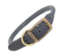 WHL Ancol Timberwolf Rounded Blue Dog Collar - Top-Grain Leather 35cm - 43cm