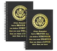 WHLBHG Army Gift ARMY 2pcs Spiral Journal Military Journals Always Remember You Are Braver Than You Believe Gift Inspirational Notebook Encouragement Gift(2 Spiral-AL Army Black)