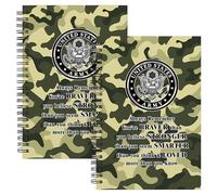 WHLBHG Army Gift ARMY 2pcs Spiral Journal Military Spiral Journals Always Remember You Are Braver Than You Believe Gift Inspirational Notebook Encouragement Gift(2 Spiral-AL Army camo)