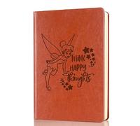 WHLBHG Tinker Bell Leather journal notebook Tinker Bell Lover Gift Think Happy Thoughts Pixie Fairy Tale Fans Inspired Gift for Friends Sisters (Think Happy Thoughts)
