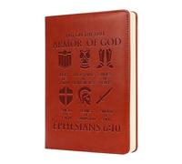 WHLBHG Scripture Gift Put on the Full Armor of God Lined Executive Notebooks Christian Faith Quotes Gift Ephesians 6:10 Journal Warrior Gift (Armor of God)
