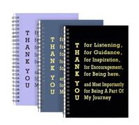 WHLBHG Thank You Gifts for Women Men Friends 2pcs Spiral Notebooks Inspirational Journal Appreciation Lined Journal Going Away Gifts for Coworker Friends Boss Teacher(3spiral TAHNK listening-mix)