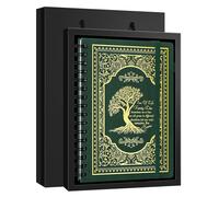 WHLBHG Tree Journal Family Inspirational Gift A5 Lined Spiral Notebook Family Member Gift Hardcover Leather Journals for Writing,80GSM Thick Paper（spiral tree -green