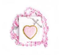 WHLHMK Rosary Beads Catholic for Women With Rosary Pouch, 1, Acrylic, no gemstone