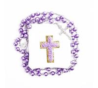 WHLHMK Rosary Beads for Women, Red Rosary with Cross Leather Pouch, Anglican Prayer Beads Catholic Gifts, 1, Acrylic, No Gemstone
