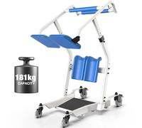 WHLICKS Sit to Stand Lift Patient Transport Chair for Elderly Home Care, Lift Assist Transfer Device with Wheels Elderly Mobility Support, 5 Adjustable Heights, for Elderly, Adults and Disabled