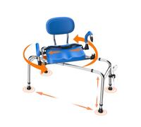WHLICKS Sliding Shower Chair with Wide 360° Swivel Seat, 450lbs Tub Transfer Bench for Bathtub, Adjustable Height and Arms Width Shower Seat for Inside Shower, Shower Chair for Elderly and Disabled