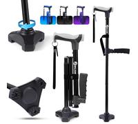 WHLICKS Walking Stick, Adjustable Walking Sticks for Women and Men with Second Handle for Assisted Standing,Self Standing Pivot Cane, Telescopic, Collapsiblead Walking Stick for Ladies Seniors Adults
