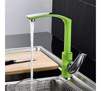 WHLMYH Sink Mixer Tap,Faucet Wash Basin Rotating Faucet Kitchen Hot Cold Deck Installation Bathroom Mixer Tap Single Handle Single Hole Sink Tap/Green