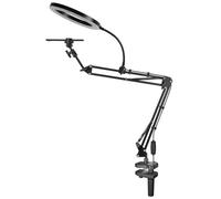 Whltzf Camera Arm Stand Adjustable Overhead Phone Stand with Rings Light for Art Baking Live Broadcasts LED Phone Live Streaming Fill Light with Flexible Robotic Arm