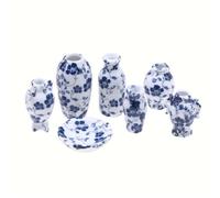 Whltzf Elegant 7Pcs Tea Cup Set Miniature Porcelains Tea Cup For Tea Enthusiasts Delicate Decoration Fine Workmanship Decor