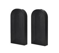 Whltzf Elegant Arched Shape Wall Planter Container for Dried Florals 2 Pack Black Wood Faux Plant Holders Wall Vases Decors Farmhouses Decors