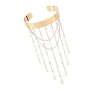 Whltzf Elegant Armlet Beaded Fringe Arm Accessory Bangle Plated Iron Wearable Art For Special Event Fashionable Ethnic, One Size, as described, as described