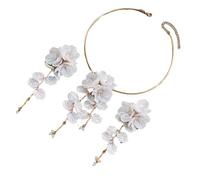 Whltzf Elegant Flower Themed Jewelry Set With Adjustable Necklace And Earrings Comfortable Daily Use Casual Wear Floral