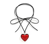 Whltzf European And Jewelry Novel Simple Love Pendant All-match Clavicle Chain Adjustable Wax Line Cold Necklace Heart Necklace For Girls