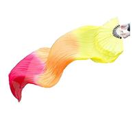 Whltzf Extended Faux Silk Belly Dance Fan Veils Long Folding Fans For Dance Shows Performances Dance Teachers Must Have For Dance Studios Fan