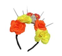 Whltzf Halloween Headbands Mexicans Flower Crowns Headband Mardi Gras Headpiece Cosplay Headgear Day Of The Dead Headwear Day Of The Dead Mexicans Headpiece Flower Crown Festival