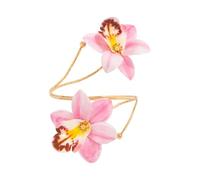 Whltzf Nature Inspire Adjustable Frangipani Arm Band Portable Iron Jewelry For Women Trendy Accessory Multiple Occasion Wear Floral Arm Jewelry