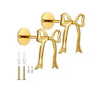 Whltzf Pack of 2 Elegant Metal Bowknot Curtain Tiebacks Double Curtain Holders for Home Decors Sturdy Alloy S Hook for Window Drapery Organization Alloy S Hook