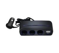Whltzf Portable Car Charging Station With 2 USB And Triple 12/24V Cigarettes Socket For On The Go Convenience Cigarettes Adapter