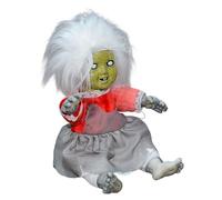 Whltzf Scary Doll Figure With Illuminated Face And Frightening Sound Effect Scary Sitting Doll Party Supplies Animatronics