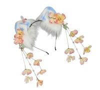 Whltzf Soft Furry Cats Ear Hairhoop Flower Tassels Dangling For Anime Costume Women Teens Daily And Party Accessories Party For Adult & Kids