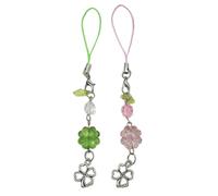 Whltzf Sturdy Four Leaf Clovers Mobile Chain Four Leaf Clovers Bead Phone Embellishment Gifts Of Luck For Friend And Family Of Luck