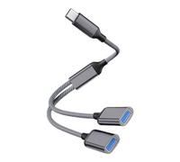 Whltzf Type C Male To 2 USB Female Jacks Splitter Hub Power Cord Extension Adapter Cable USB Type C Adapter Converter Male To Female USB Hub