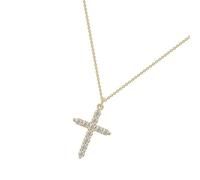 Whltzf Unique Crosses Pendant Necklace Zircon Inlayed Crosses Pendant Necklace Accessory For Fashion Forward Females Adjustable Chain Neck Chain
