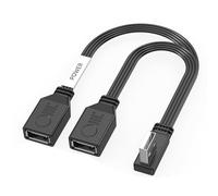 Whltzf USB 1 Male To 2 Female Splitter Cable Extension 65W Fast Transfer For Office Home Outdoor Devices Connection Laptop USB Extension