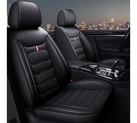 WHLXQ 2 Pcs Car Seat Covers for Skoda Kodiaq 2017-2020/Karoq 2018-2021/Skoda Fabia 2007-2023 2024, Leather Seat Cushions set Waterproof Breathable Car Seat Protectors Accessories,B/Black