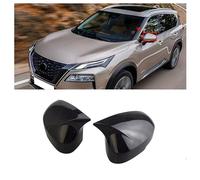 WHLXQ 2 Pcs Rearview Mirror Cover Compatible with Nissan X-Trail T33 2022 2023 2024 LHD, ABS Rearview Mirror Housing Paste installation Horns style,Glossy-Black