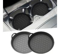 WHLXQ 2pcs Auto Cup Holder Anti Slip Insert Coasters, Soft Silicone Pads, Compatible with Nissan Qashqai J12 J11 J10 J11 J12 +2,black