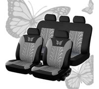 WHLXQ Car Seat Covers for Citroen C3 1.2 PureTech, Premium Quality Soft Touch Elastic Fabric Easy to Install Can Protect Front and Rear Seats,A/Grey