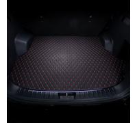 WHLYQF Car Boot Liner, For SsangYong Rexton 2006-2023/SsangYong Rodius 2016-2023 Car Leather Boot Liner, Waterproof Anti Scratch Anti Slip Protector Pad, Liners Trunk Carpets, B-Black Red