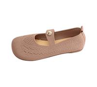 Whmowvn Flat Elegant Shoes Women's - Mary Jane Square Slip-On Slip-On Slippers Hollow Flat Shoes Lightweight Breathable Low Shoes Elegant Comfortable Women's Shoes Non-Slip Casual Shoes, pink, 6 UK