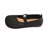 Whmowvn Flat Elegant Shoes Women's - Mary Jane Square Slip-On Slip-On Slippers Hollow Flat Shoes Lightweight Breathable Low Shoes Elegant Comfortable Women's Shoes Non-Slip Casual Shoes, black, 10 UK