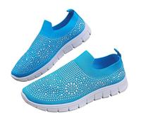 Whmowvn Women's Flat Shoes, Elegant Slippers, Closed Slip-On Shoes, Rhinestone Boat Shoes, Elegant Comfortable Flat Shoes, Canvas Low Shoes, Lightweight, Breathable, Casual Shoes, Comfortable Women's