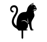Whnbuij Black Cat Yard Stage - Metal Animal Outdoor Holder | Fine Pet Craft Lawn Decorations Ornament, Garden Statues Yard Art Sculpture for Family Outdoor Patio