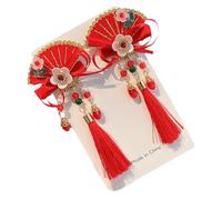 Whnbuij Chinese New Year Headband, New Years Accessories, Tassels Red Hairy Bows With Tassels, New Years Hair Accessories For Mother's Day, Kids, Family, Friends
