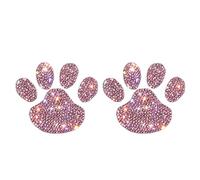 Whnbuij Dog Paw Print Stickers - 2 Pack Bling Rhinestone Car Decals, Sparkly Crystal Paw Prints | Adhesive Glitter Dog Paw Stickers, Paw Print Vinyl Decals for Car Bumpers windowss and Laptop Decor