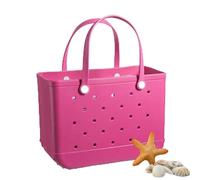 Whnbuij Hand Bag - Large Beach Tote, Waterproof Beach Tote Bag | Washable Rubber Tote Bag With Holes, Lightweight Non Slipping Pattern, Stylish Women Hand Bag For Beach Pool Gym Sports Shopping