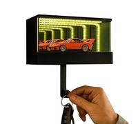 Whnbuij Keyring for the Compact Garage LED Hooks with Light, Illusion Effect Mirror Cars, Decorative Wall, Multipurpose Outdoor Indoor Utility Sturdy