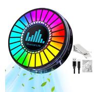 Whnbuij RGB Rhythm Ambient Lamp - LED Light, Car Interior Illumination | Colorful Audio Reactive Ambient Lights, Rechargeable High Responsiveness Mic Sound Control Lights for Car Home Gaming