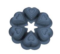 Whnbuij Silicone Heart Molds - Birthday Cake Mold with 6 Holes | 26x26x5cm Versatile and Reuse Silicone Cakes, Large Baking Sheets for Chocolates