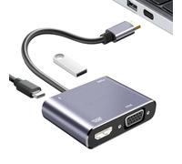Whnbuij USB Port Adapter,Type C To VGA USB 3.0 PD USB Adapter | USB Splitter For Tablet, Gameplayer, Laptop, Conferences, Presentations, Home Video Playback