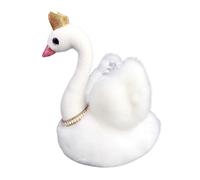 Whnbuij White Plush Swan - Beautiful Room in | 28cm Toy with Necklace, Soft Cushion for Bedroom, Sofa, Home Decor, Birthday Gift for E