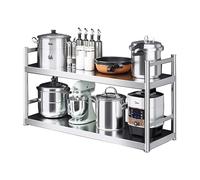 Whnoorher 2 Tier Shelf Industrial 304 Stainless Steel Waterproof Shelf,Wall Mounted Storage Shelving for Kitchen, Multi Purpose Organizer Rack with Side Guards(150x30x75cm)