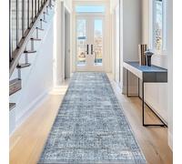 Whnoorher Blue Runner Rug for Hallway Stair, Nordic Carpet Runner 1m/150cm/2m/250cm/3m/350cm/4m/450cm/5m/550cm/6m Indoor Long Narrow Area Rugs for Stairs Kitchen Living Room(120×250cm/3.9ft×8.2ft)
