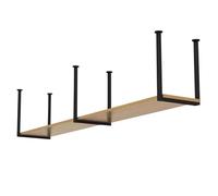 Whnoorher Ceiling Mounted Hanging Kitchen Storage Shelf Pot Rack Dish Storage Organizer Rack 2-Tier Wood Shelf with Metal Iron Frame for Cabinet Display Racks(1-layer 150x30x40cm)